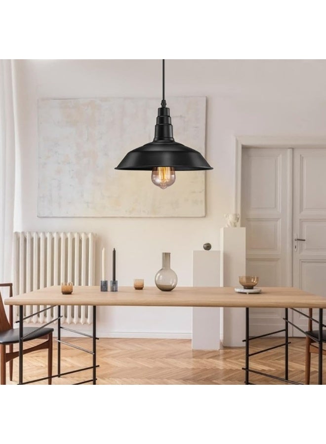 AFN Industrial Black Metal Bell Pendant Light – Modern Hanging Ceiling Lamp for Living Room, Dining Room, Kitchen, Office & Café | Retro Industrial Lighting Fixture - Image 1